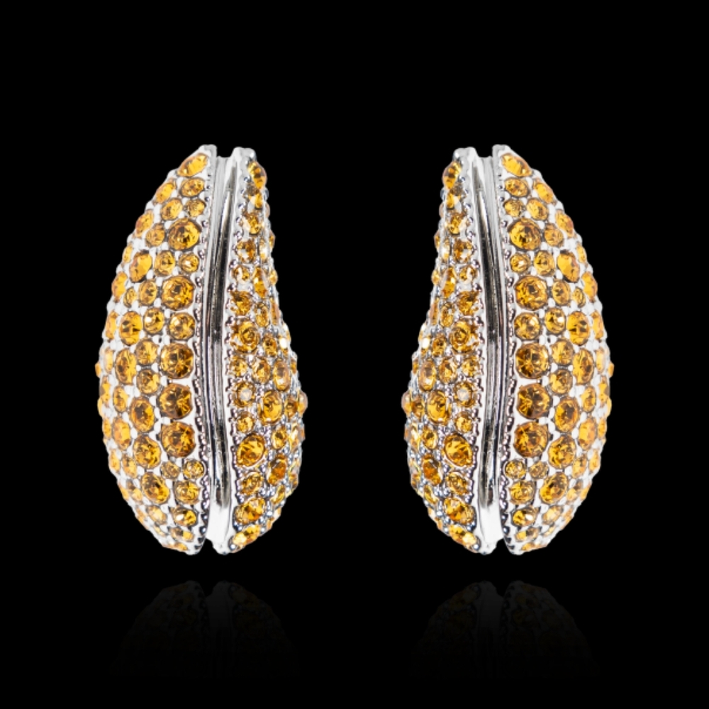 Tory Burch Wave Shimmering Crystals Earrings